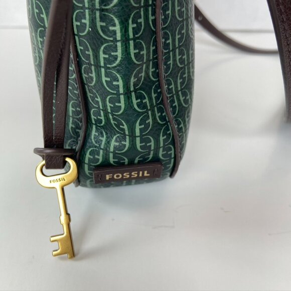 Fossil Crossbody Bag Green With Leather Trim - Picture 6 of 12